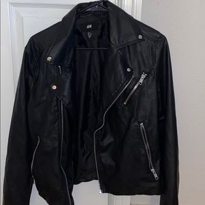 Men Black Zipper Leather Jacket